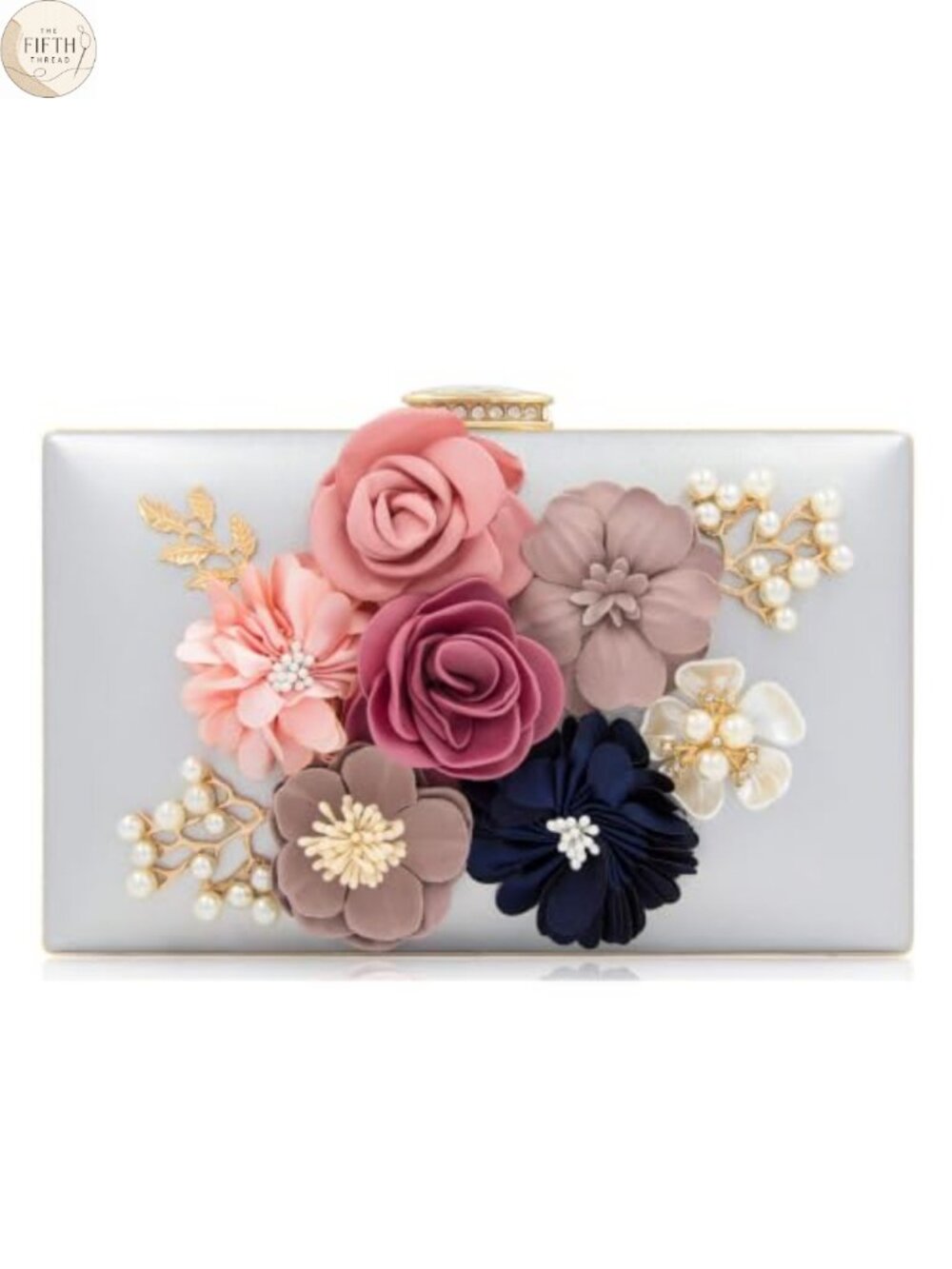 Floral Clutch Evening Bag PU Wedding Party Purse